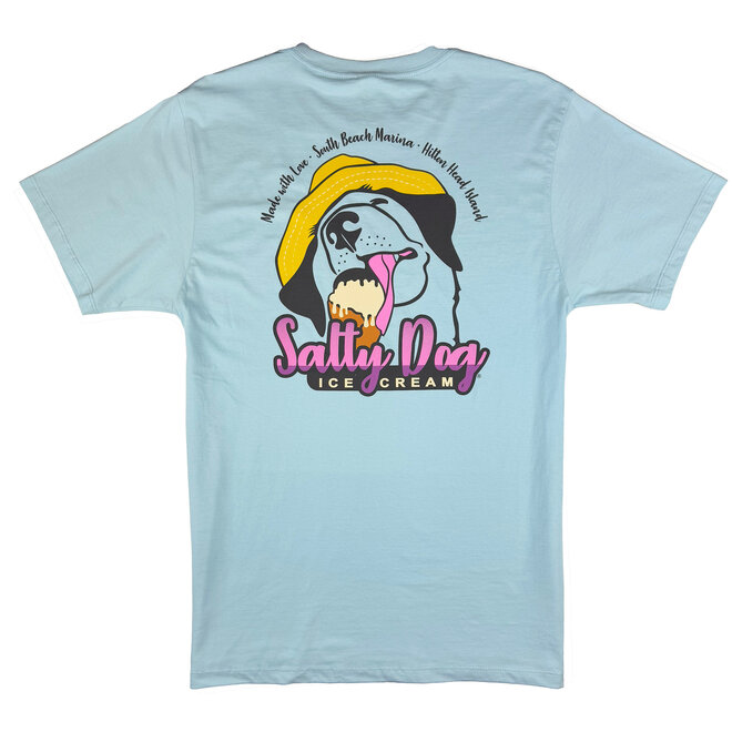 Salty Dog Ice Cream Short Sleeve Tee Light Blue