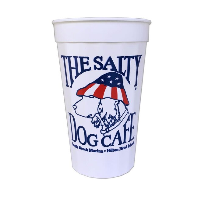 Party Cup - Patriot Dog, White, 22oz
