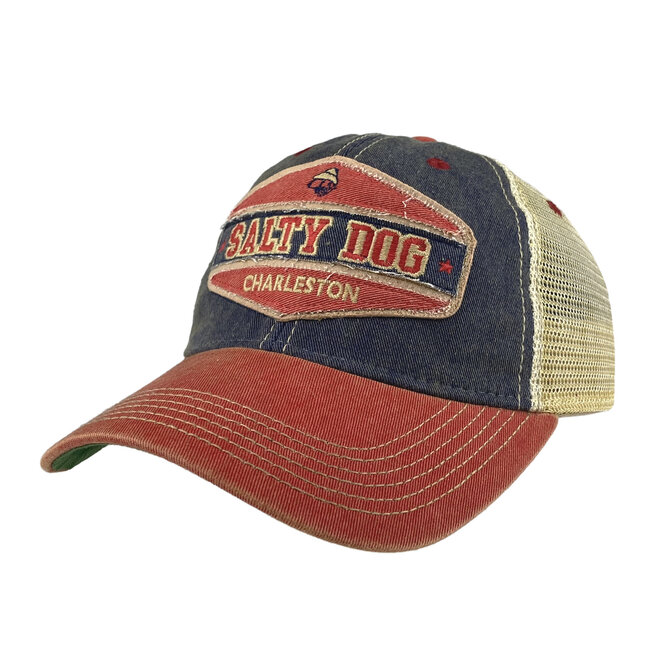 Charleston Hat - Old Favorite Trucker, Navy/Scarlet