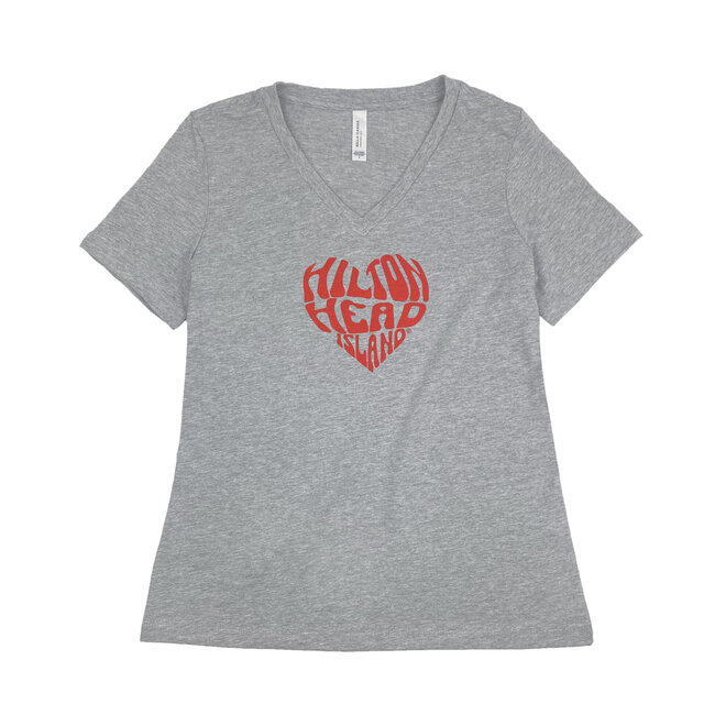 HHI Heart© Women's V-Neck Athletic Heather