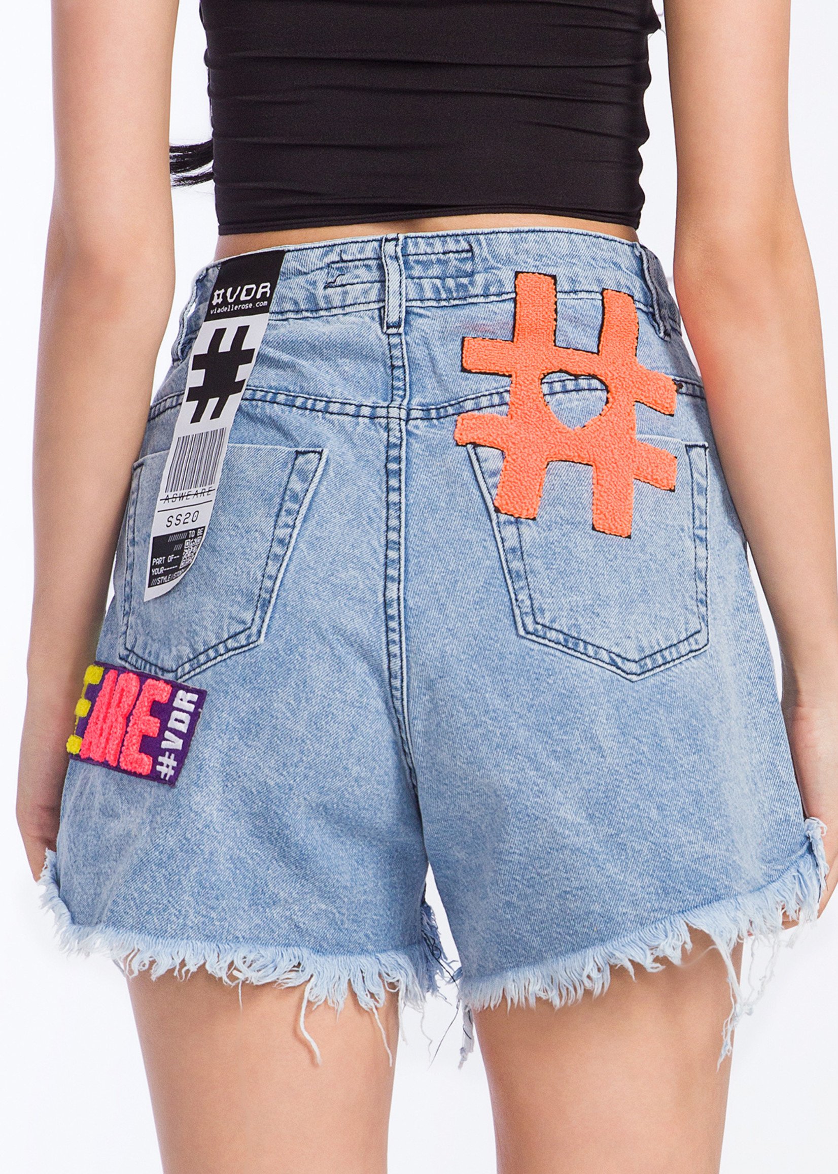 VDR DISTRESSED PATCH SHORTS 9459