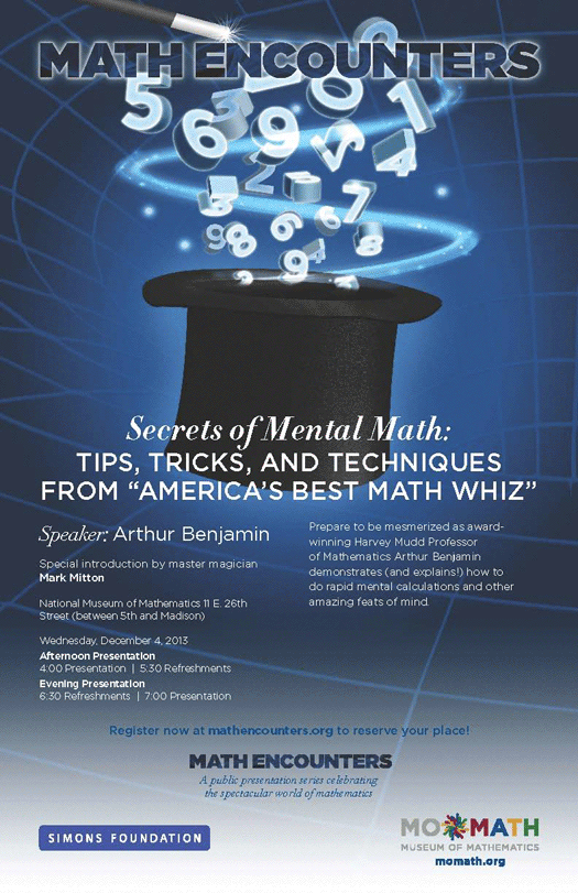 Math Encounters | Secrets of Mental Math by Arthur Benjamin