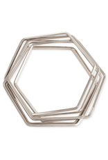 JEWE Interlocking Hexagon Bangle Bracelets