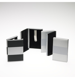 Rollover Business Card Case - Black/Silver/Silver