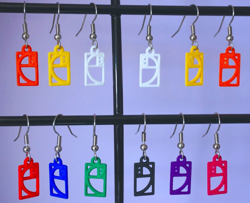 3D Printed Tiny Golden Ratio Earrings | Hanusa Design