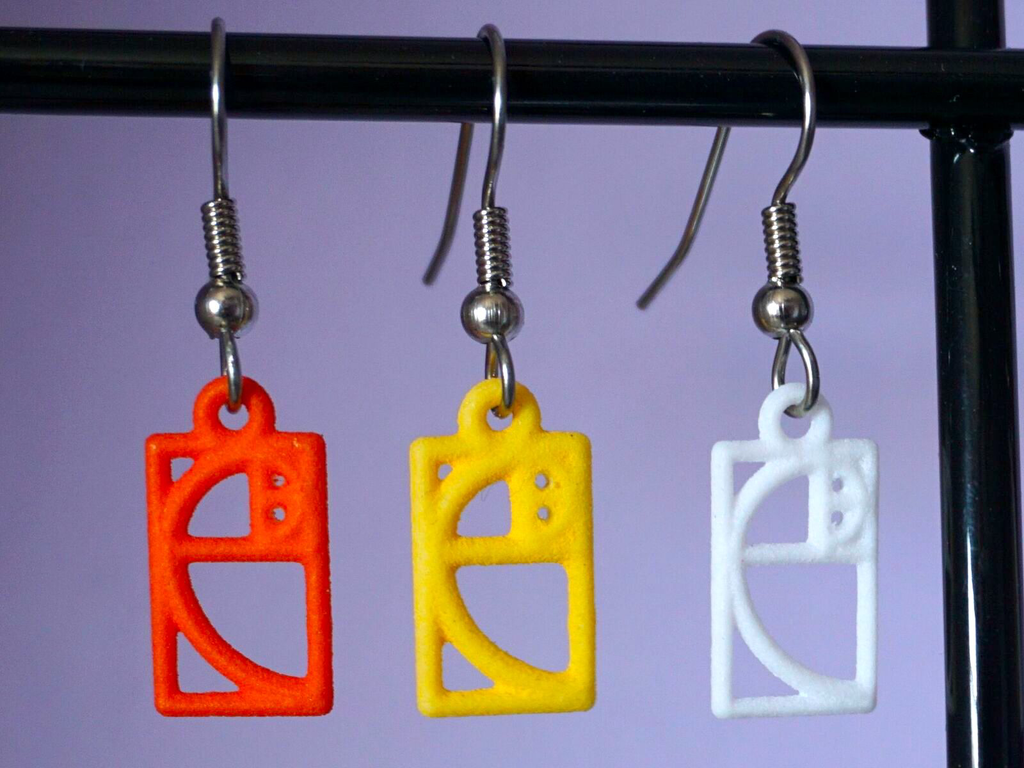 3D Printed Tiny Golden Ratio Earrings | Hanusa Design