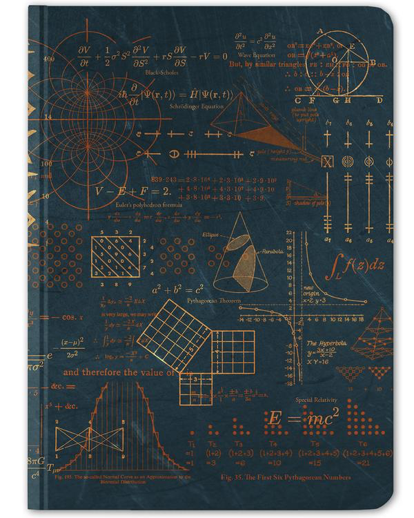 BODV Math Equations Hardcover Notebook - Dot Grid Paper