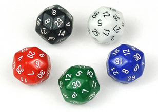 Dice, 30 Sided Single, Dice Lab