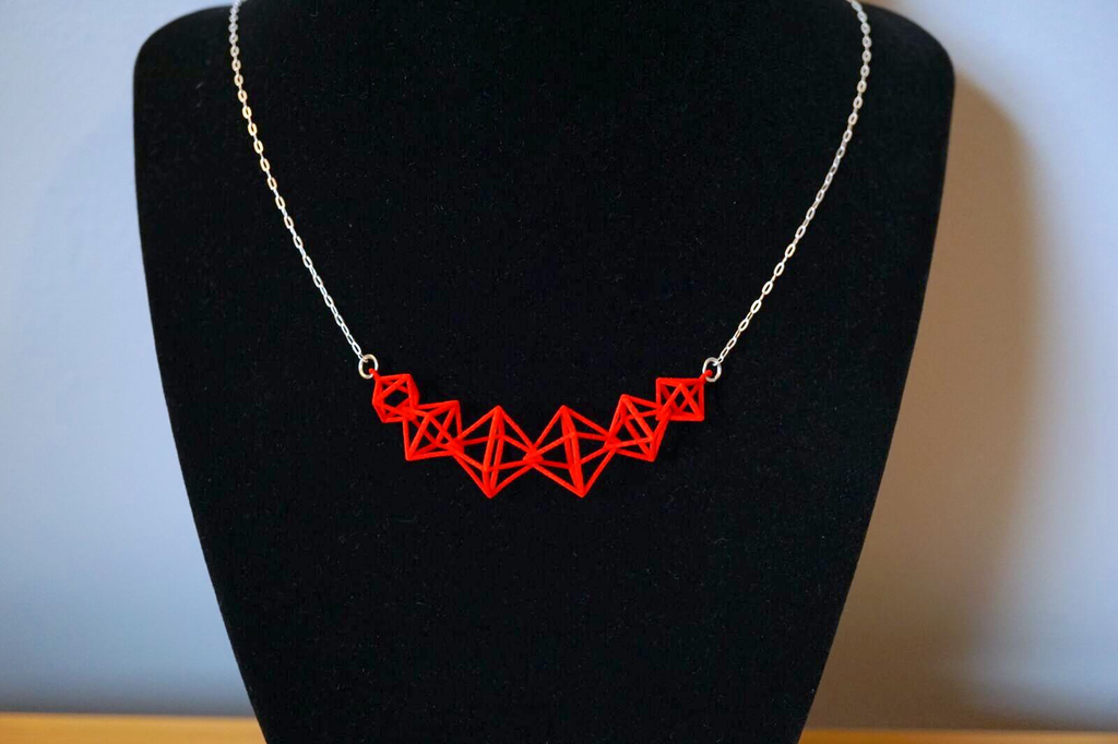 3D Printed Interlocking Octahedron Necklace | Hanusa Design