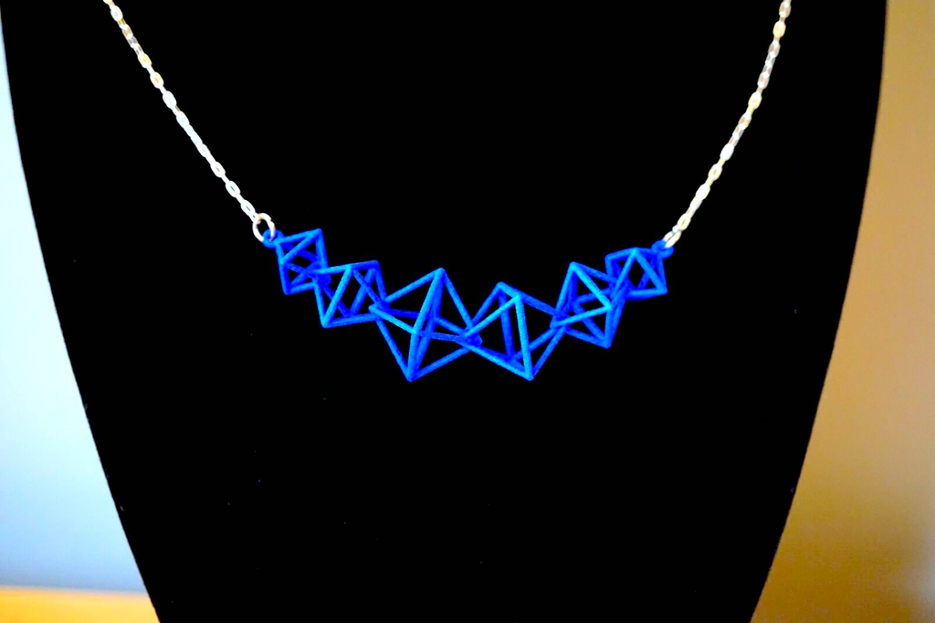 3D Printed Interlocking Octahedron Necklace | Hanusa Design
