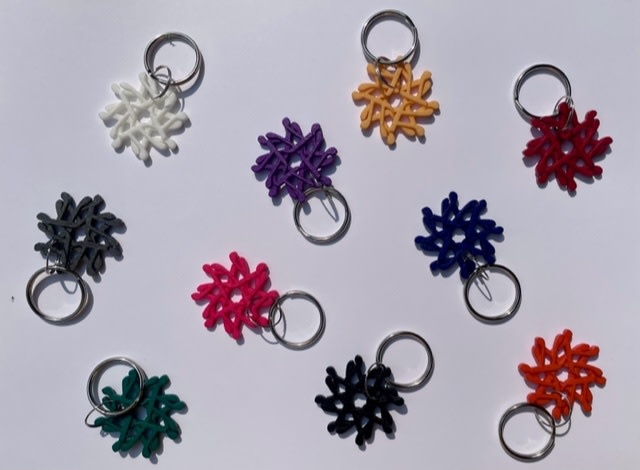 Keychain, MoMath Pi Flower, by Hanusa
