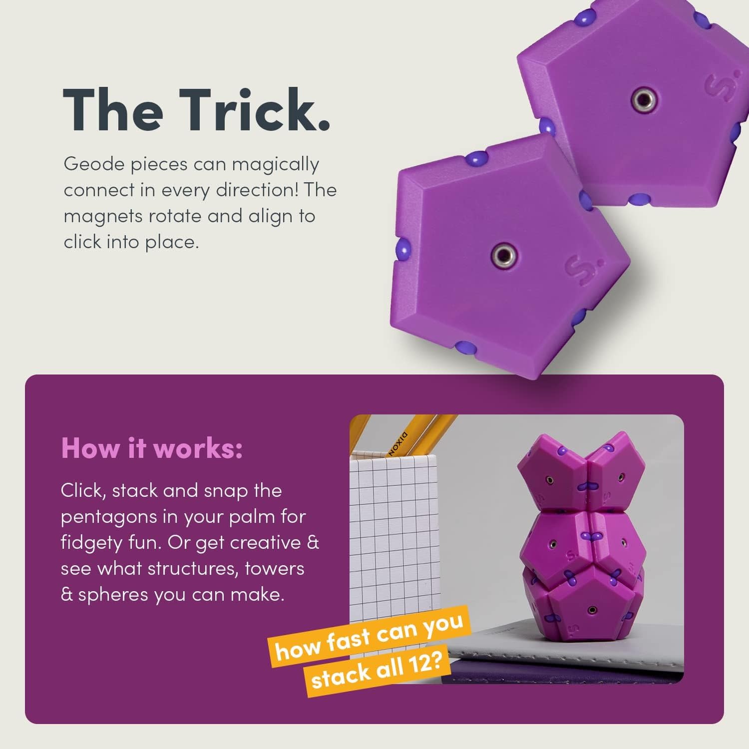 SPEKS Matte Geode Pop Fidget Magnetic Set