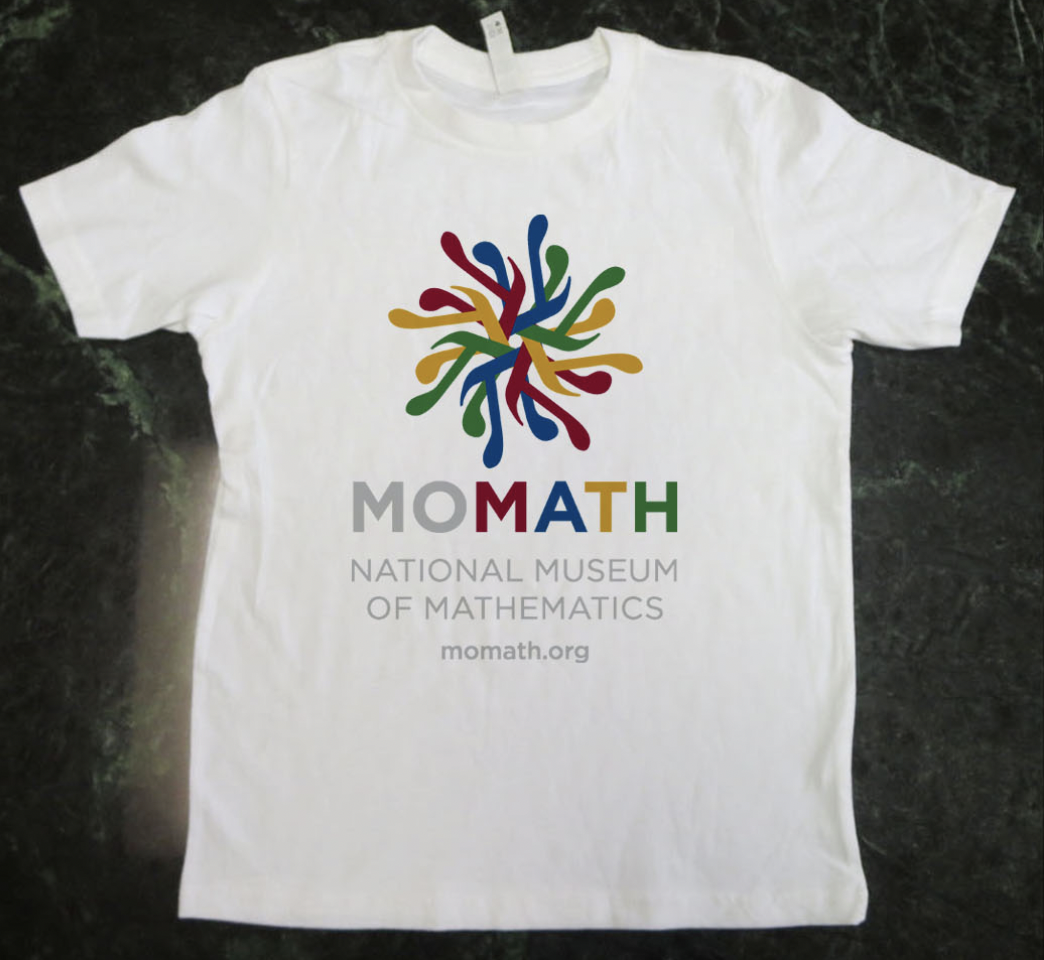MoMath Pi Youth T-Shirt, White, Medium