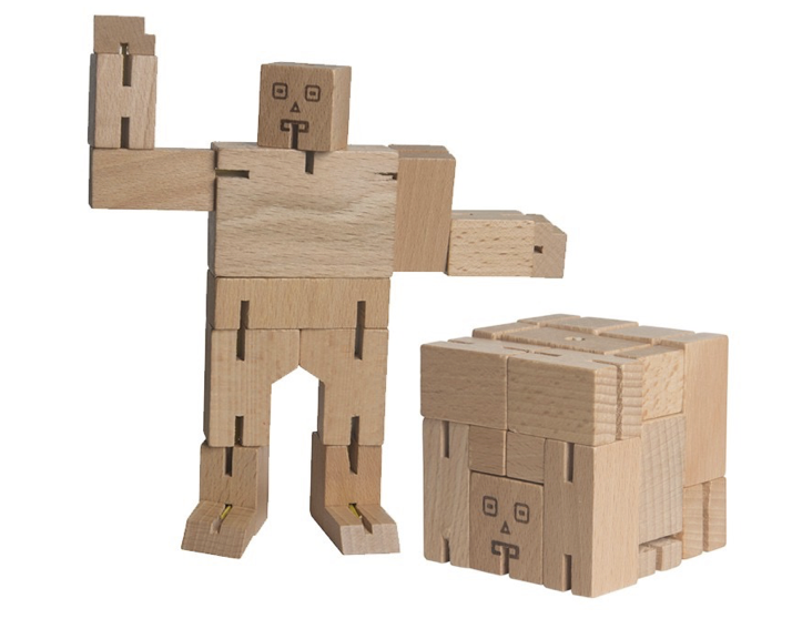 MoMath Wood Robot Cube Man