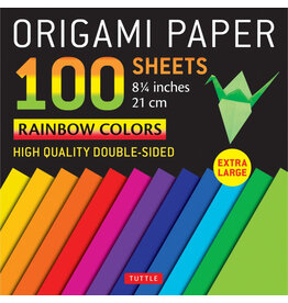 Origami Paper Rainbow Colors - 100 Sheets  (Extra Large)