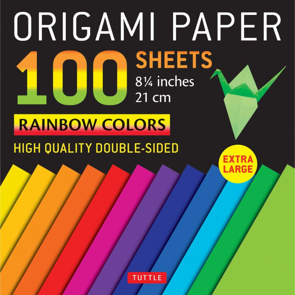 Origami Paper Rainbow Colors - 100 Sheets  (Extra Large)