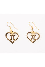 Gold Pi Heart Earrings*