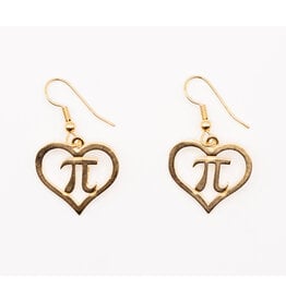 Gold Pi Heart Earrings*