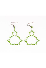 Mandelbrot Earrings - Green