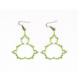Mandelbrot Earrings - Green