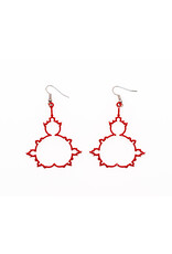 Mandelbrot Earrings - Red