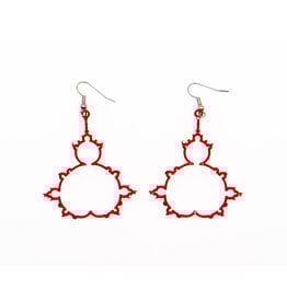 Mandelbrot Earrings - Red