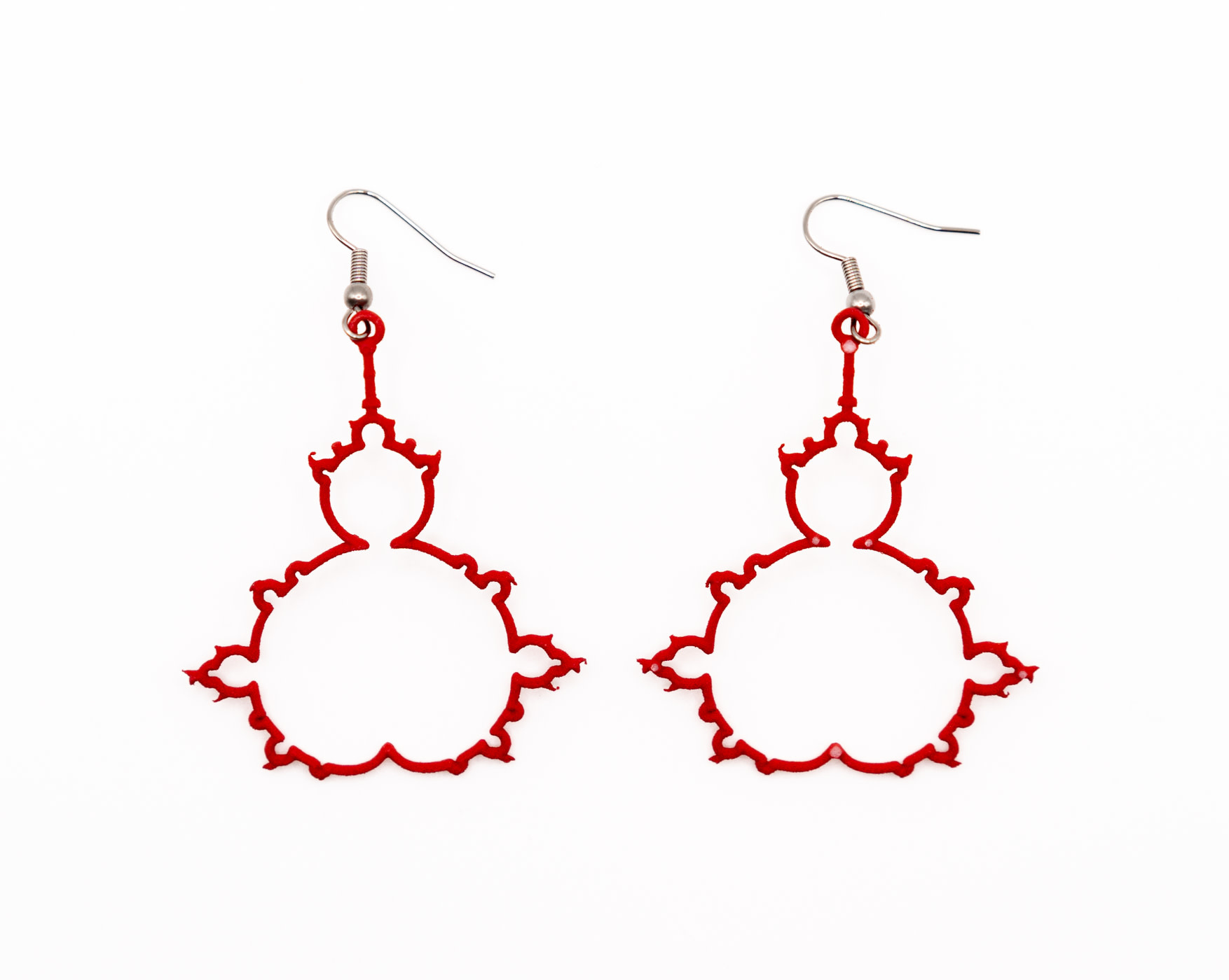 Mandelbrot Earrings - Red