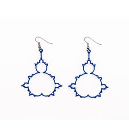 Mandelbrot Earrings - Blue