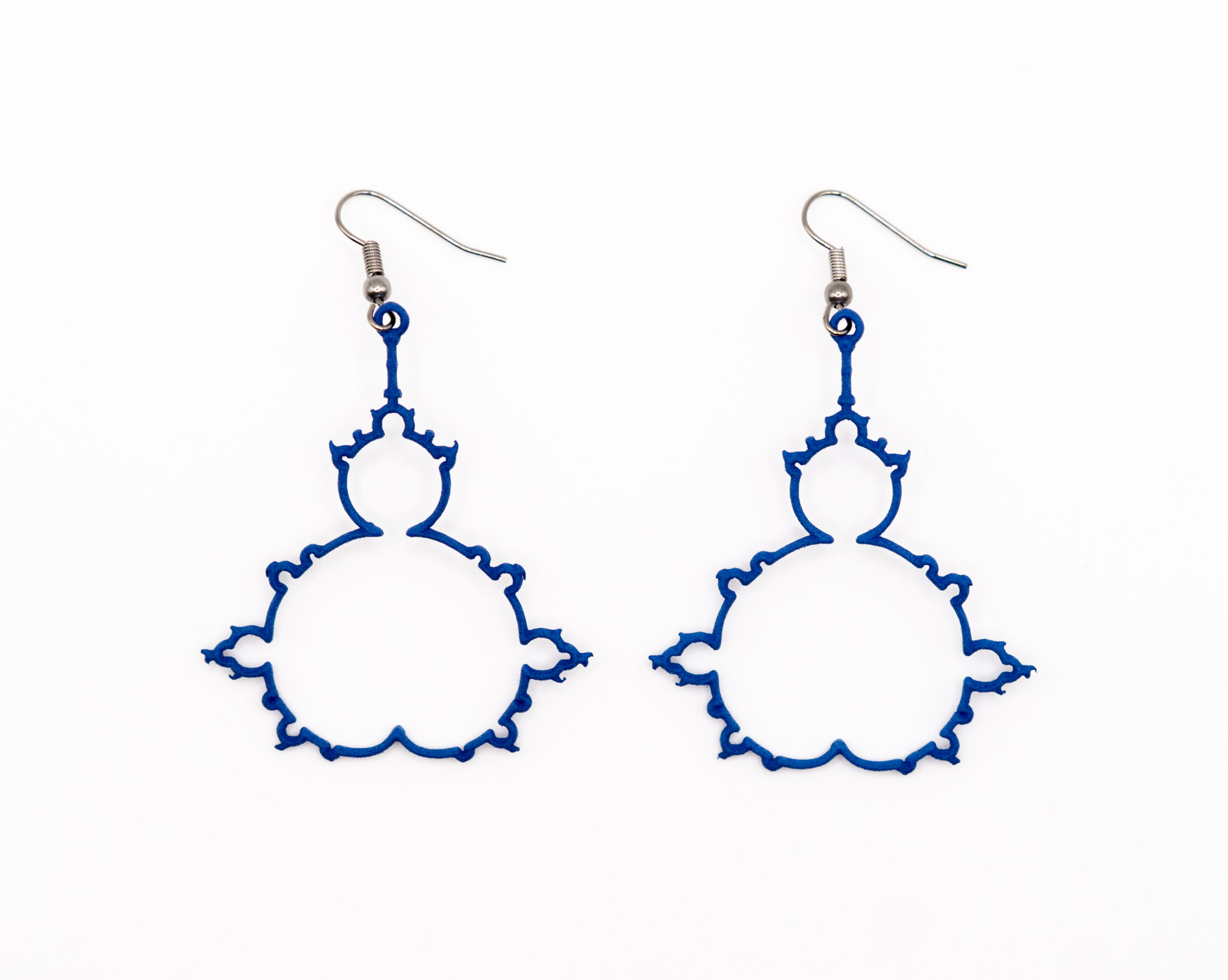 Mandelbrot Earrings - Blue
