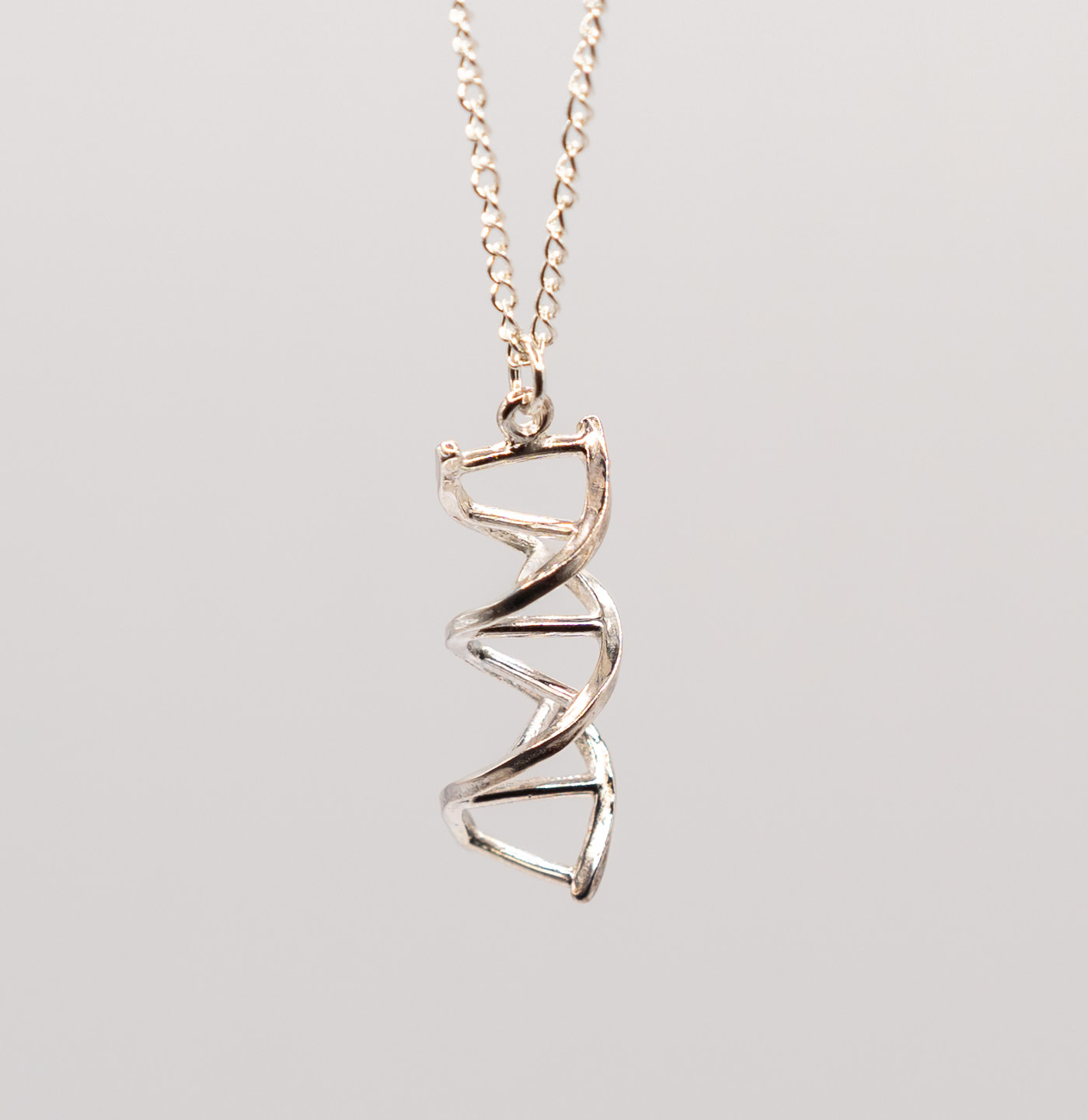 Silver DNA Double Helix Pendant*