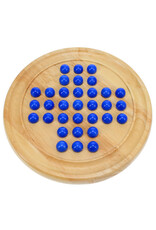 Wood Solitaire, Blue Marbles, Round