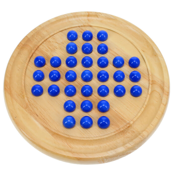 Wood Solitaire, Blue Marbles, Round