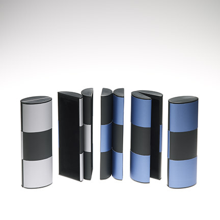 Black/Silver/Metallic Blue Rollover Case - Large