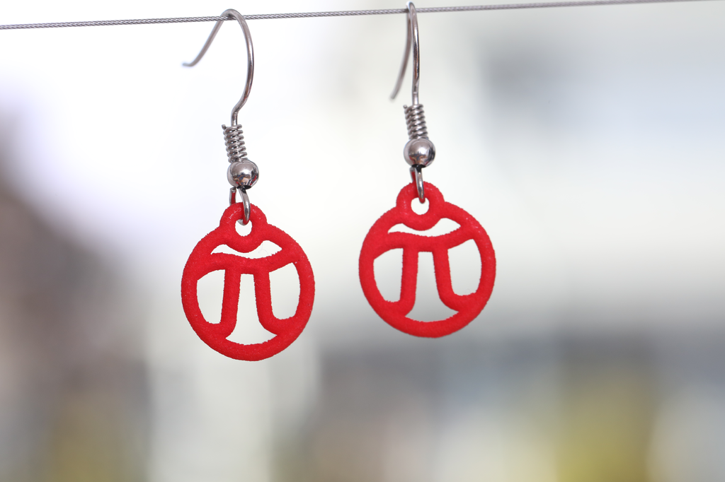 3D Printed Tiny Pi Earrings | Hanusa Design