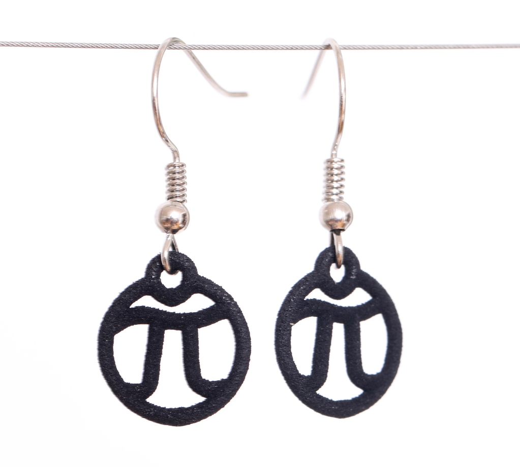 3D Printed Tiny Pi Earrings | Hanusa Design