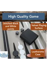 WE Games Black Leatherette Backgammon Set (14.75" x 9.75" Closed)