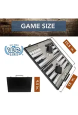 WE Games Black Leatherette Backgammon Set (14.75" x 9.75" Closed)