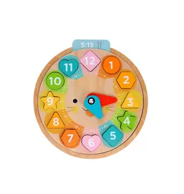 Multi-Language Counting + Colors Wooden Learning Clock