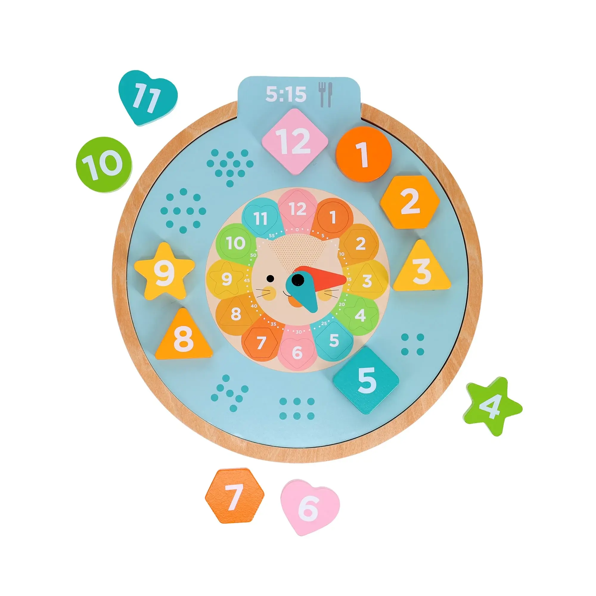 Multi-Language Counting + Colors Wooden Learning Clock