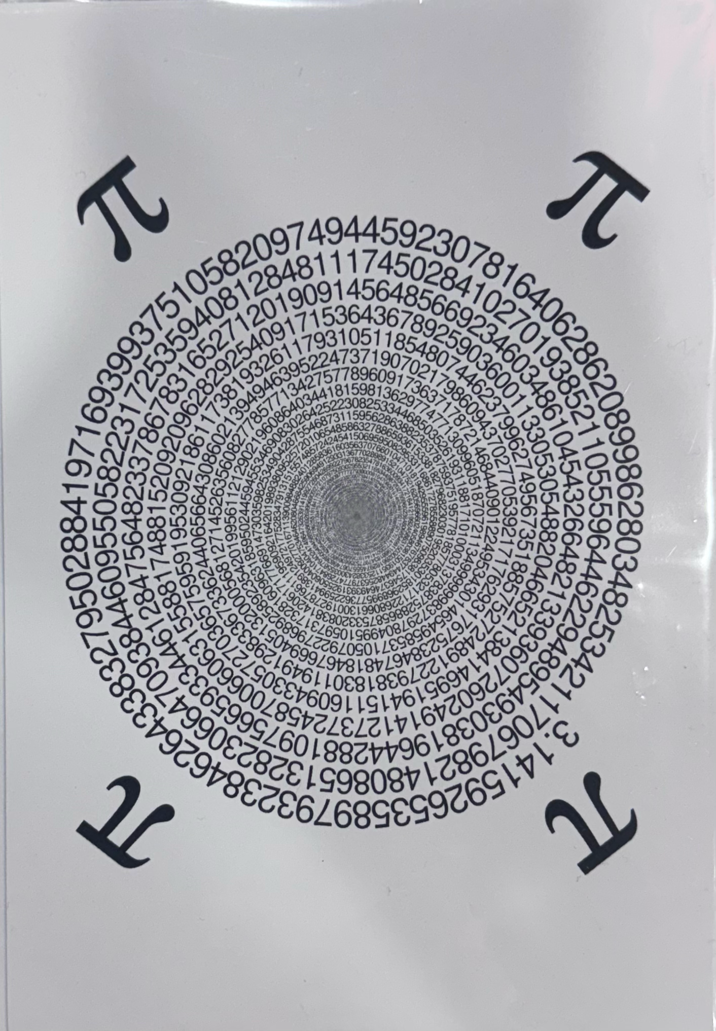 Pi Spiral Greeting Card - DrMathArt