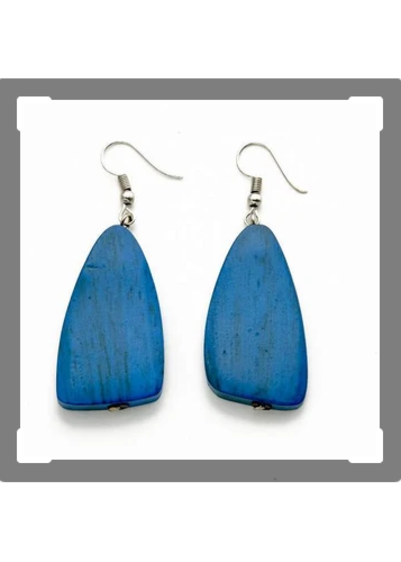 Suzie Blue Long Wooden Earrings | Suzie Blue