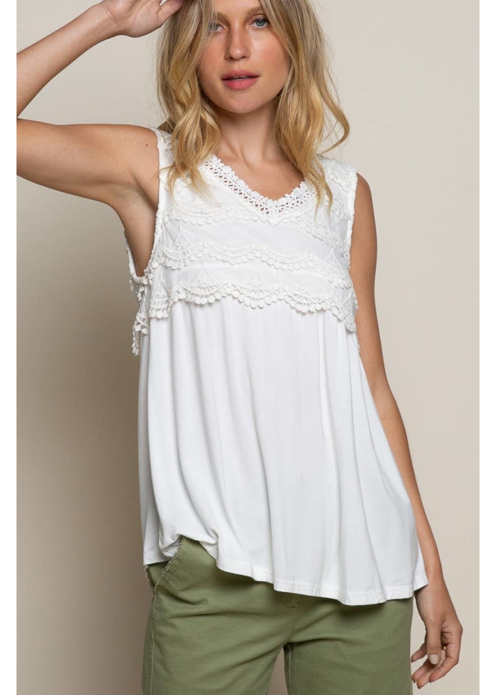 ivory lace tank top