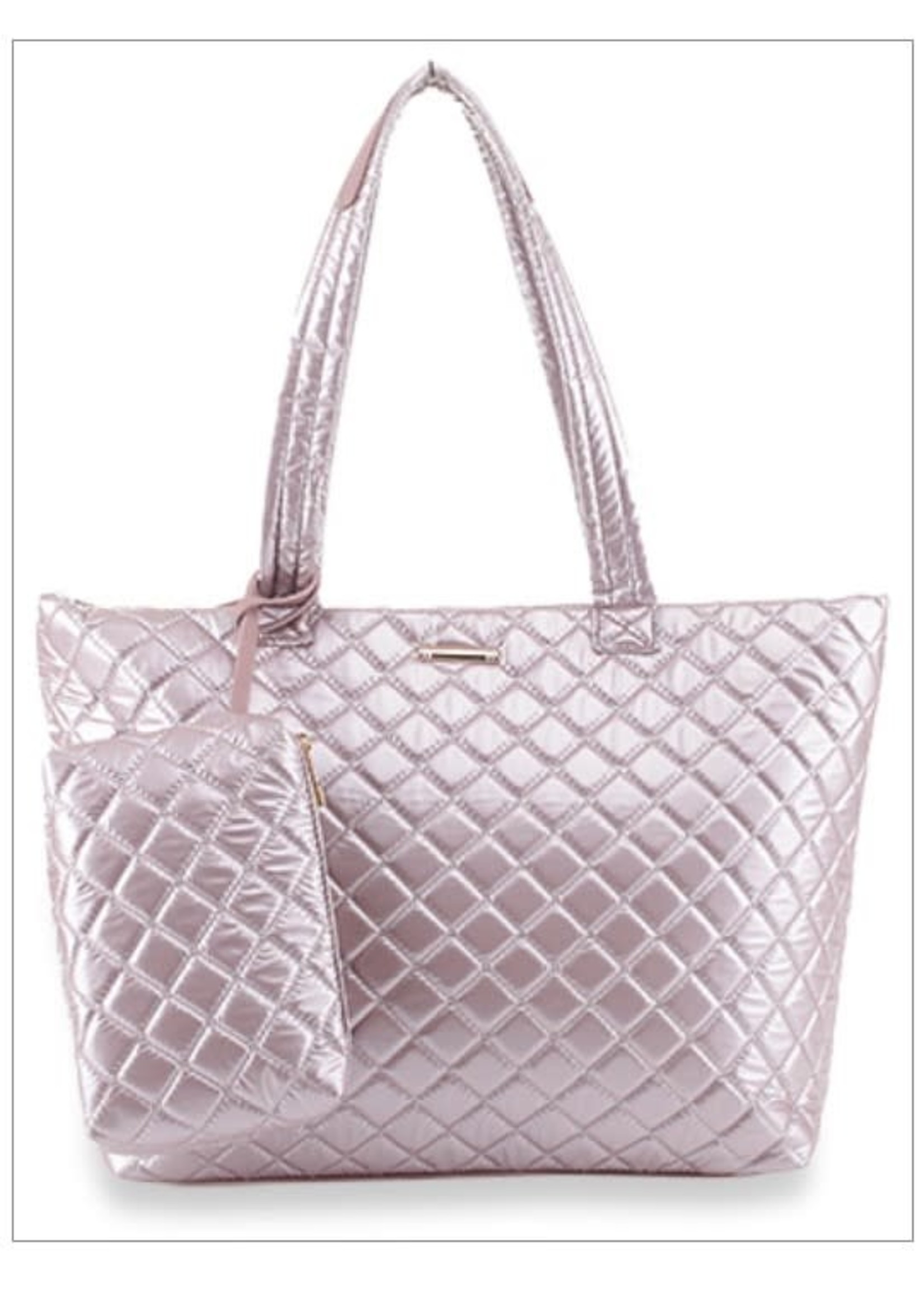 KDX Shimmer Quilted Tote 2pc Set