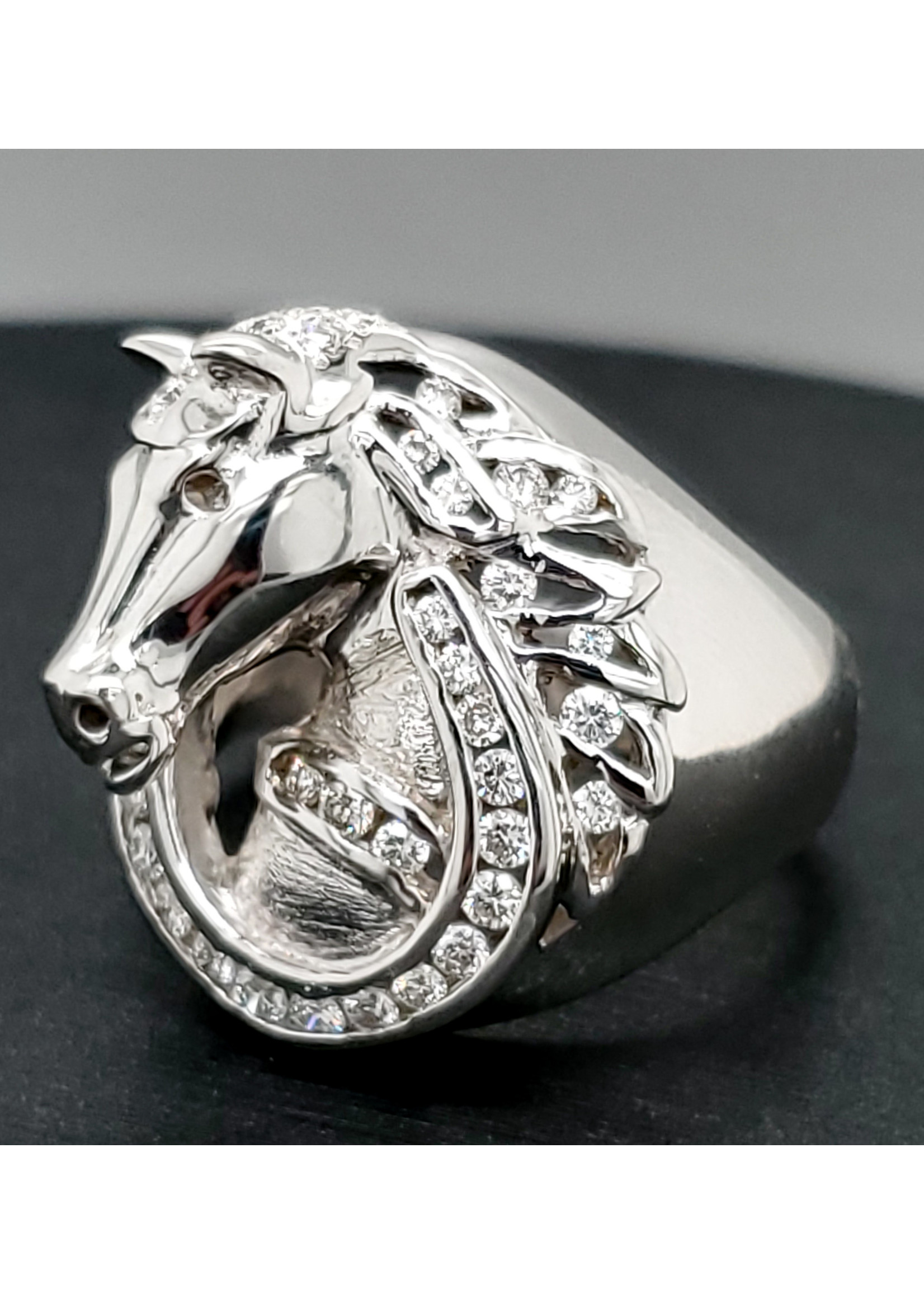 KDesign Studio 18kt White Gold Horse Ring by Goldsmith Hang Lau