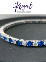 KDesign Regal Collection Regal Blue Cz Tennis Bracelet