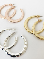 Caracol Hammer Finish Hoop Earrings