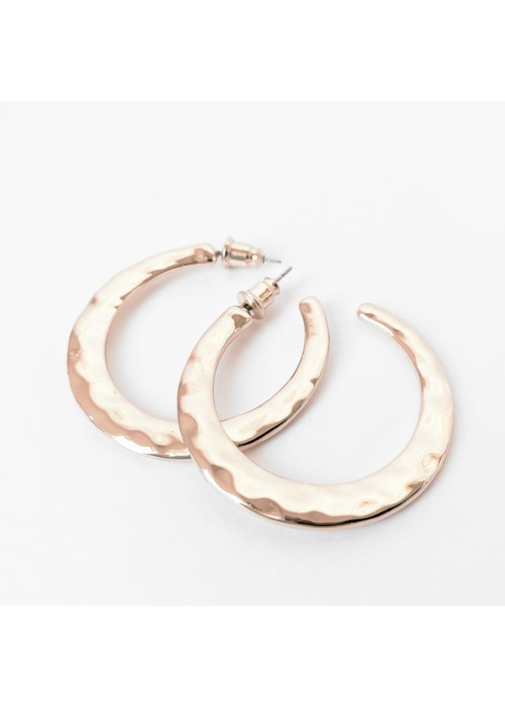 Caracol Hammer Finish Hoop Earrings