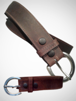 Distressed Stitched Leather Belt. 40mm