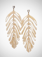 Jacqueline Kent Earring Tropical Leaf Biege | JK