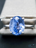 Vintage One of a Kind Violet Blue Solitaire Sapphire Ring 14k WG 5.21ctw Sz 6.25